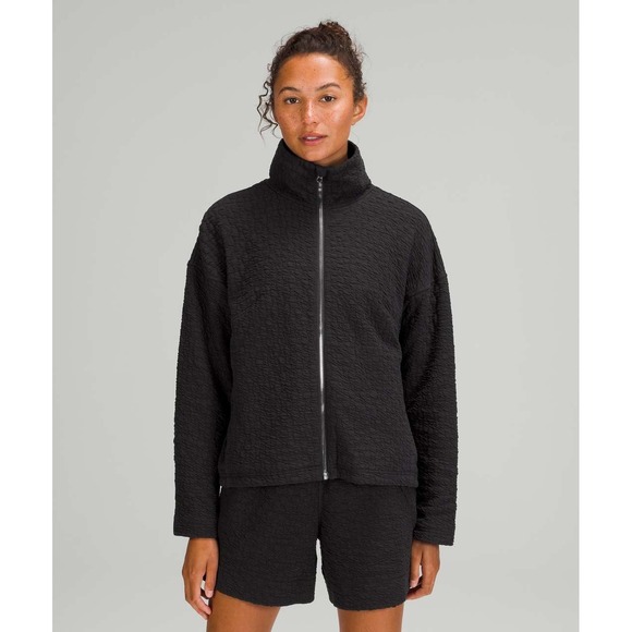 Lululemon Rippled Textured Full Zip Jacket Autumn Black‎ Size 6 MSRP: $149 EUC - Picture 2 of 16